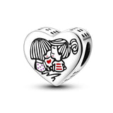 925 Sterling Silver Sisters Charm for Bracelets Fine Jewelry Women Pendant