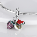 925 Sterling Silver Summer Fruit Charm for Bracelets Fine Jewelry Pendant Necklace