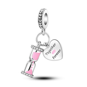 925 Sterling Silver Together Forever Charm for Bracelets Fine Jewelry Women Pendant