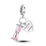 925 Sterling Silver Together Forever Charm for Bracelets Fine Jewelry Women Pendant