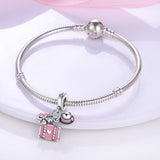 925 Sterling Silver Travel Suitcase Charm for Bracelets Fine Jewelry Women Pendant