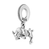 925 Sterling Silver Bull Charm for Bracelets Fine Jewelry Women Pendant