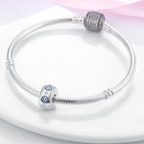 925 Steling Silver Blue All Seeing Eyes Clip Charm for Bracelets Fine Jewelry Women Gift Pendant