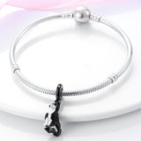 925 Sterling Silver Border Collie Dog Charm for Bracelets Fine Jewelry Women Pendant