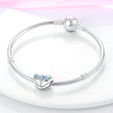 925 Sterling Silver Dragonfly Heart Charm for Bracelets Fine Jewelry Women Pendant