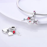 925 Sterling Silver Love and Hearts Charm for Bracelets Fine Jewelry Women Pendant