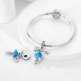 925 Sterling Silver Jelly Fish Charm for Bracelets Fine Jewelry Women Pendant