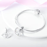 925 Sterling Silver Triple Hearts Dangle Charm for Bracelets Fine Jewelry Women Pendant