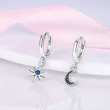 925 Sterling Silver Star And Moon Drop Earrings Gift For Women Fashion Accessory
