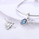 925 Sterling Silver Protection Hand Charm for Bracelets Fine Jewelry Women Pendant