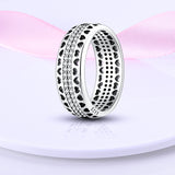 925 Sterling Silver Hearts and Sparkles Ring Fine Jewelry Women