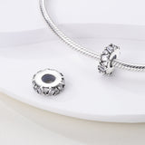 925 Sterling Silver White Sparkle Stopper Charm for Bracelets Fine Jewelry Women