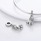 925 Sterling Sliver Lion Charm for Bracelets Fine Jewelry Women Pendant Necklace