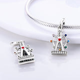 925 Sterling Silver Carousel Charm for Bracelets Fine Jewelry Women Pendant