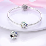 925 Sterling Silver Flower Charm for Bracelets Fine Jewlery Women Pendant Necklace