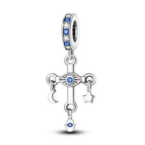 925 Sterling Silver Guarding Eye Charm for Bracelets Fine Jewelry Women Pendant