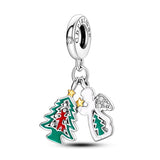 925 Sterling Silver Christmas Charm for Bracelets Fine Jewelry Women Pendant Necklace