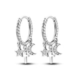 925 Sterling Silver Celestial Earrings for Women Fine Jewelry Fashion Accessory