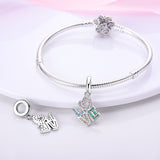 925 Sterling Silver Love Charm for Bracelets Fine Jewlery Women Pendant Necklace