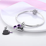 925 Sterling Silver Hat and Sunglasses Charm for Bracelets Fine Jewelry Women Pendant