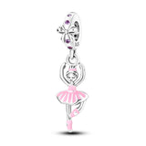 925 Sterling Silver Ballerina Charm for Bracelets Fine Jewelry Women Pendant