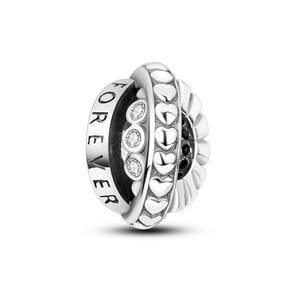 925 Sterling Silver Forever Love Charm for Bracelets Fine Jewelry Women Pendant