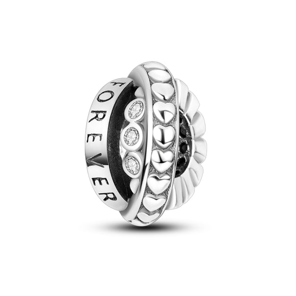 925 Sterling Silver Forever Love Charm for Bracelets Fine Jewelry Women Pendant