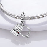 925 Sterling Silver Engagement Ring & Wedding Charm for Bracelets Fine Jewelry Women Pendant