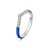 925 Sterling Silver Blue Ring for Women Fine Jewelry Fashion Accessory
