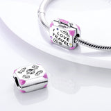 925 Sterling Silver I Love Travel Charm for Bracelets Fine Jewelry Women Pendant