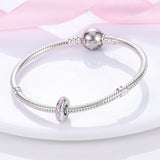 925 Sterling Silver Pink Infinity Charm for Bracelets Fine Jewelry Women Spacer