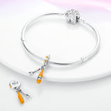 925 Sterling Silver Beer Bottle Dangle Charm for Bracelets Fine Jewelry Women Pendant
