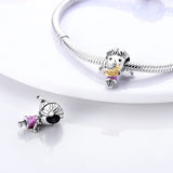 925 Sterling Silver To the Moon and Back Charm for Bracelets Fine Jewelry Women