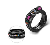 925 Sterling Silver Black Cat Ring for Women Fine Jewelry Women Fashion Accessory