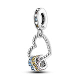 925 Sterling Silver Love Charm for Bracelets Fine Jewelry Women Pendant Necklace