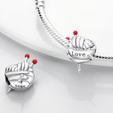 925 Sterling Silver Knitting Yarn Charm for Bracelets Fine Jewelry for Women Pendant