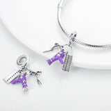 925 Sterling Silver Hairdresser Set Charm for Bracelets Fine Jewelry Women Pendant
