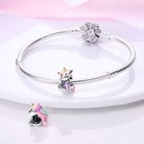 925 Sterling Silver Baby Unicorn Charm for Bracelets Fine Jewlery Women Pendant Necklace