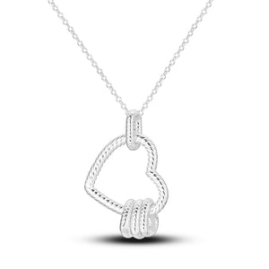 925 Sterling Silver Hearts Necklace Fine Jewelry Women Pendant