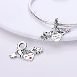 925 Sterling Silver Soul Sister Dangle Charm for Bracelets Fine Jewelry Women Pendant