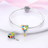 925 Sterling Silver Autism Heart Charm for Bracelets Fine Jewelry Women Pendant
