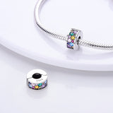 925 Sterling Silver Rainbow Sparkles Charm