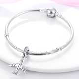 925 Sterling Silver Airplane Charm for Bracelets Fine Jewelry Women