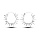 925 Sterling Silver White Sparkle Hoop Earrings Fine Jewelry Women