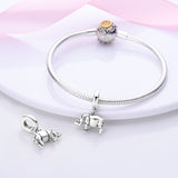 925 Sterling Sliver Rhinoceros Charm for Bracelets Fine Jewelry Women Pendant