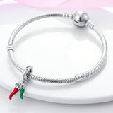 925 Sterling Silver Chili Peppers Charm for Bracelets Fine Jewelry Women Pendant