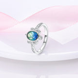 925 Sterling Silver Blue Turtle Ring for Women Fine Jewelry Fashion Accessory