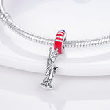 925 Sterling Silver United States of America New York Statue of Liberty Charm for Bracelets Women