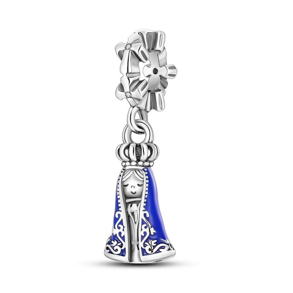 925 Sterling Silver Nossa Senhora Aparecida Charm for Bracelets Fine Jewelry Women Pendant