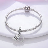 925 Sterling Silver Engagement Ring & Wedding Charm for Bracelets Fine Jewelry Women Pendant